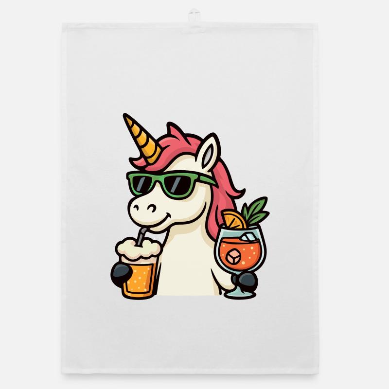 Party Einhorn Getränke Organic Geschirrtuch