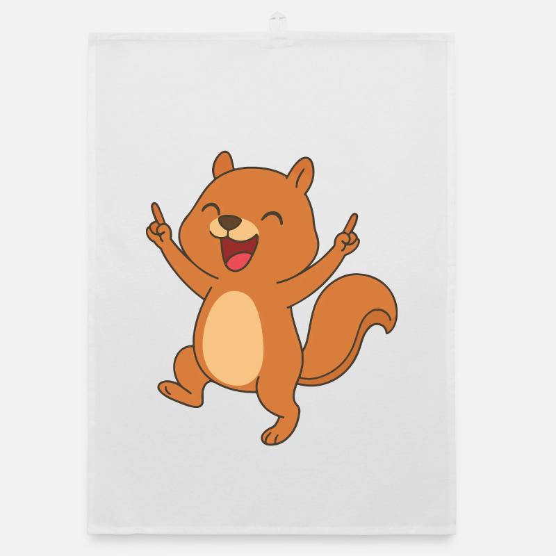 Happy baby squirrel - Nutty Joy Organic dish towel