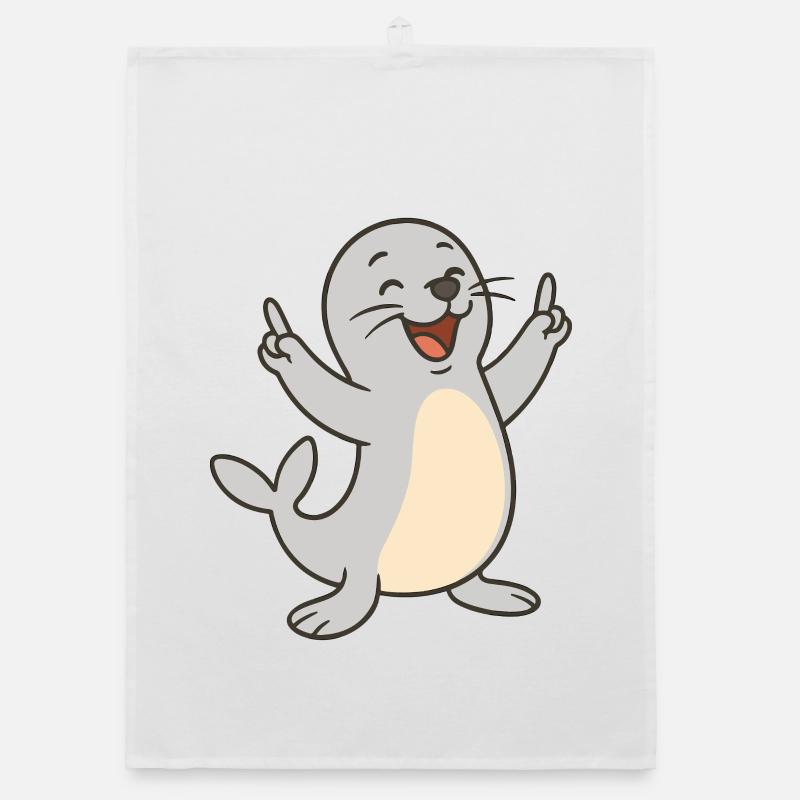 Fröhliche Robbe Organic Geschirrtuch