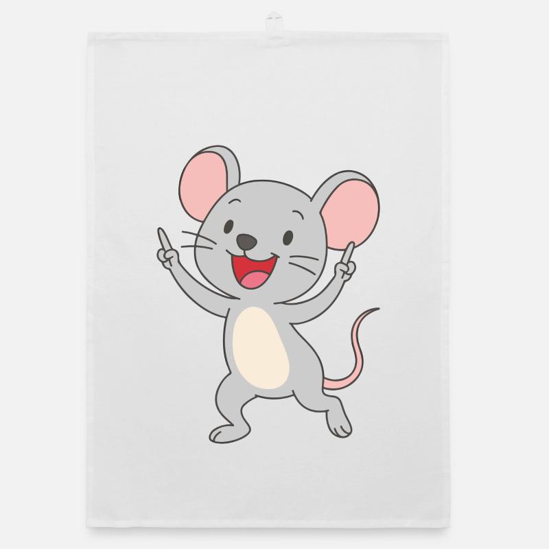 Dancing fun mouse Organic dish towel