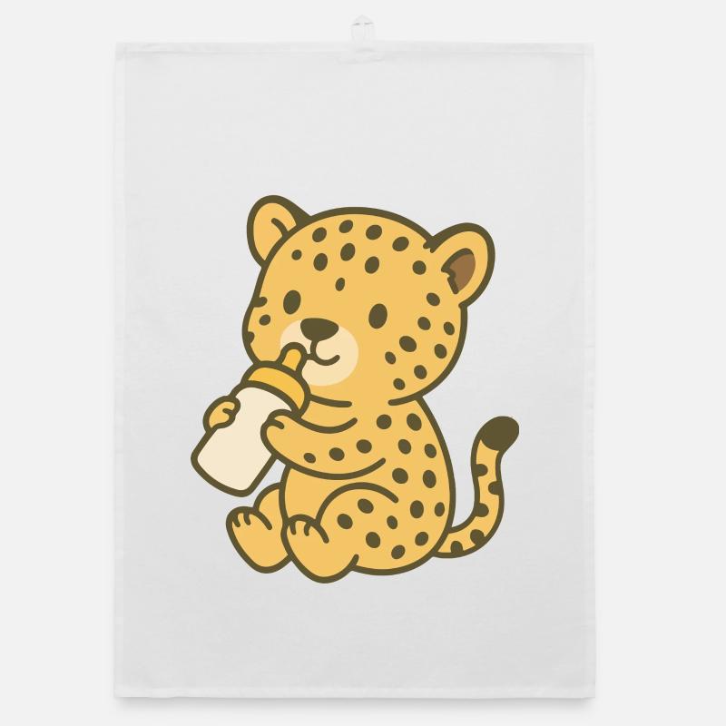 Bébé guépard avec biberon Torchon bio