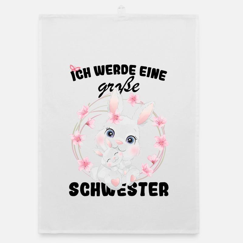 Nachwuchs Verkünden Ich Werde Große Schwester 2027 Organic Geschirrtuch