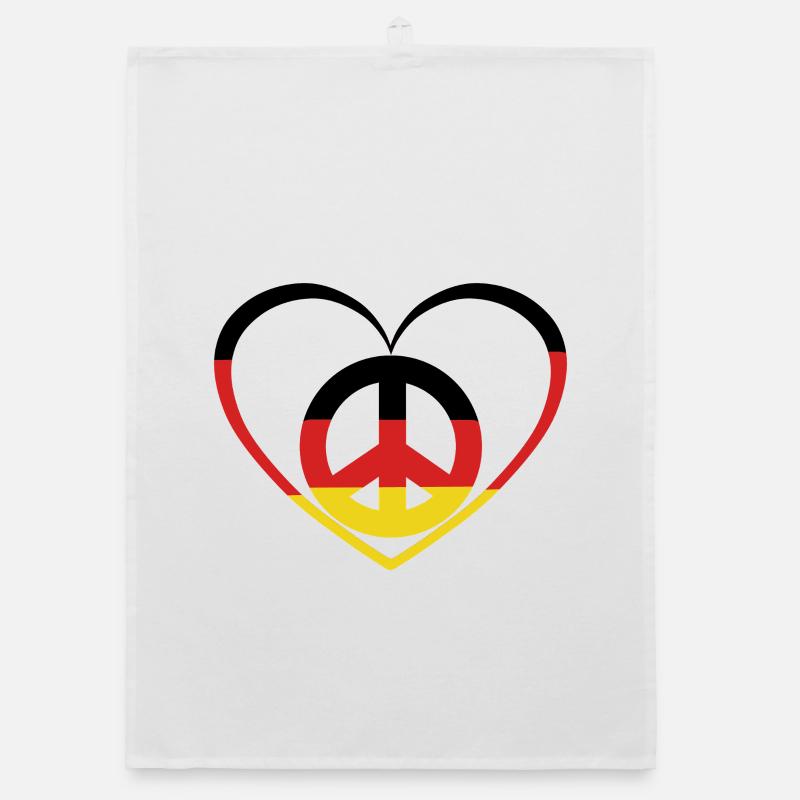Germany Heart Peace German Peace Organic dish towel