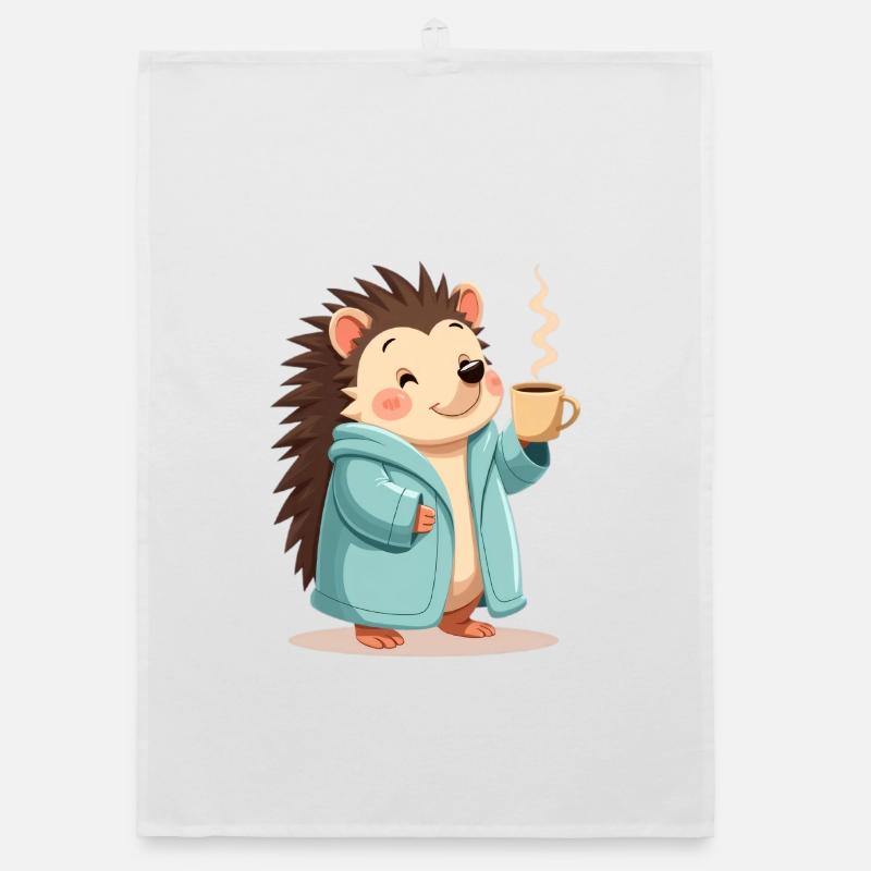 hérisson avec motif de pull de café Torchon bio