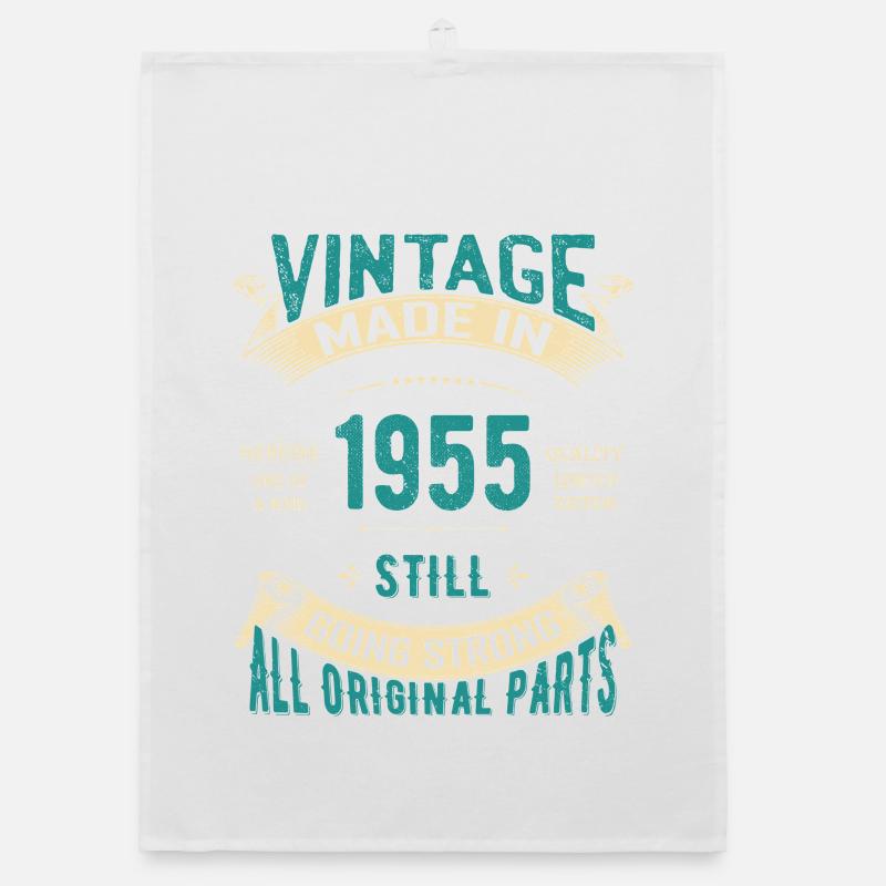 Conception de texte classique vintage de 1955 Torchon bio