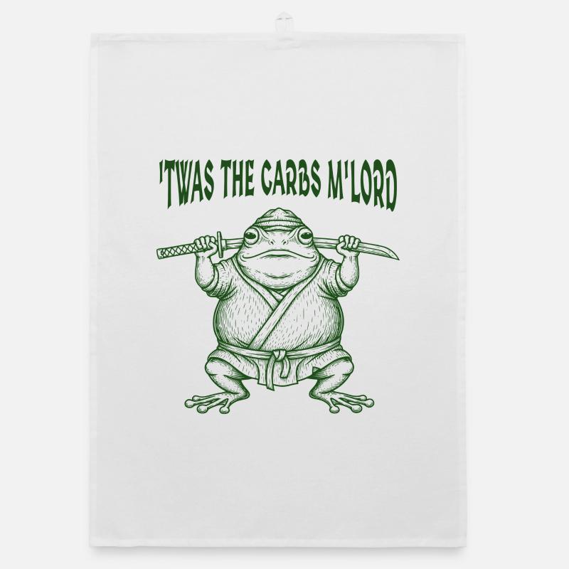 Twas The Carbs M'Lord Medieval Frog  Meme Fat Toad Organic dish towel