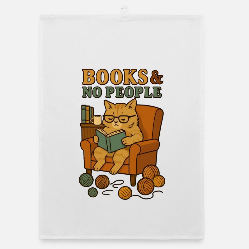 Chat lecteur dans un fauteuil confortable Torchon bio