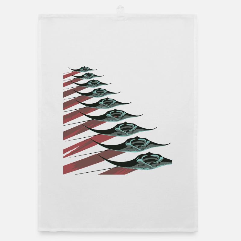 Manta Ray School – Elegant Underwater World Organic dish towel