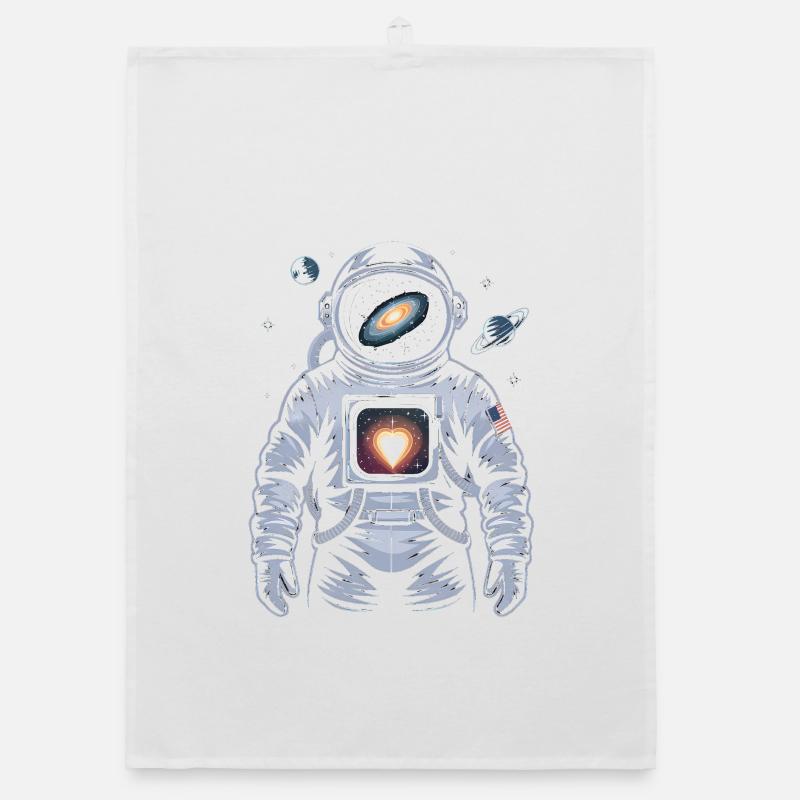 Conception d’astronaute de cœur de l’espace Torchon bio