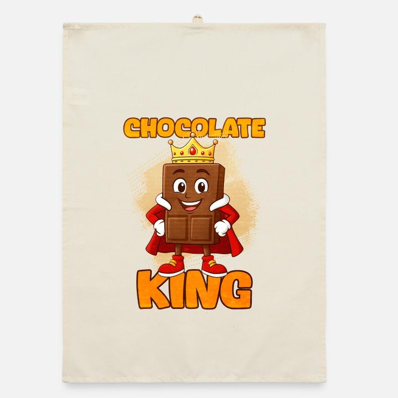 Chocolate King with Crown Organic dish towel