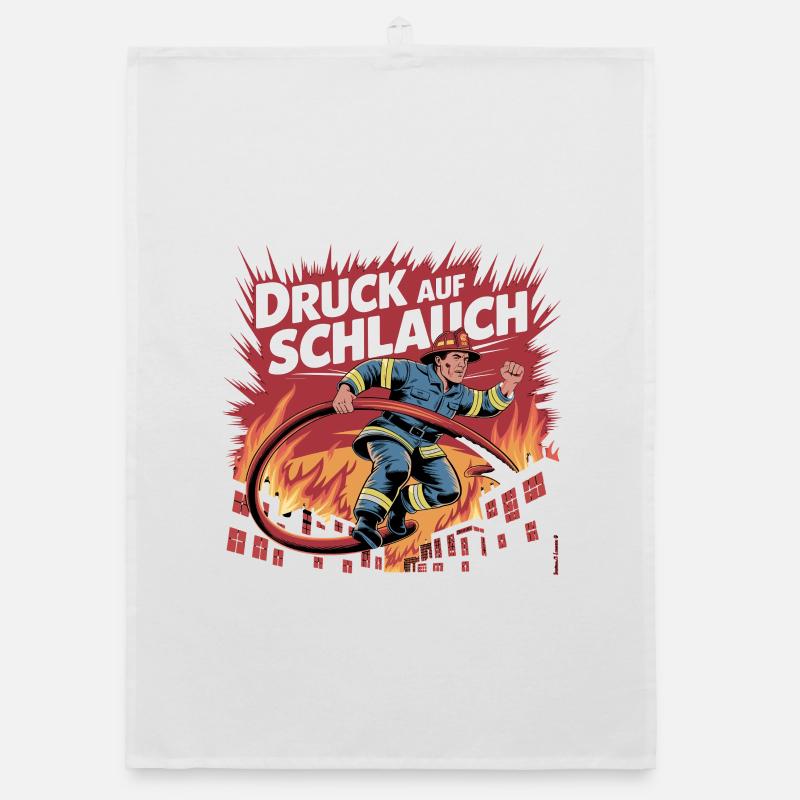 Pressure on hose fire brigade slogan deployment Organic dish towel