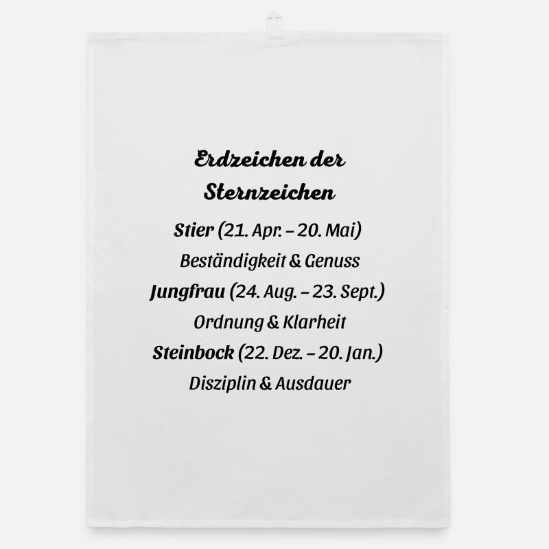 Erdzeichen_der_Sternzeichen Organic Geschirrtuch