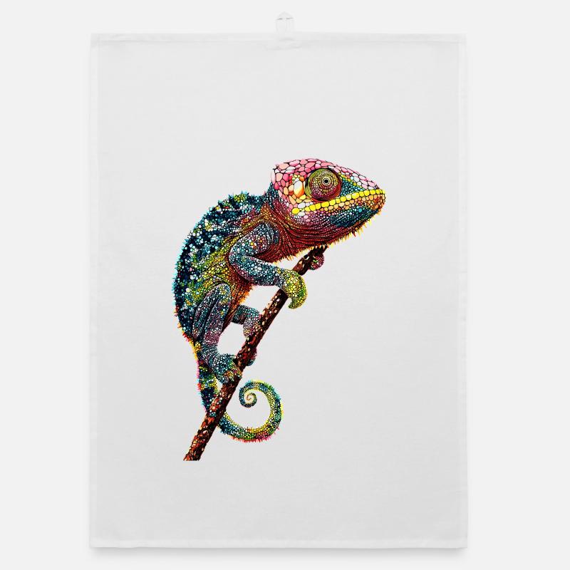 Chameleon Lizard Reptile Chameleon Iguana Lizard Organic dish towel
