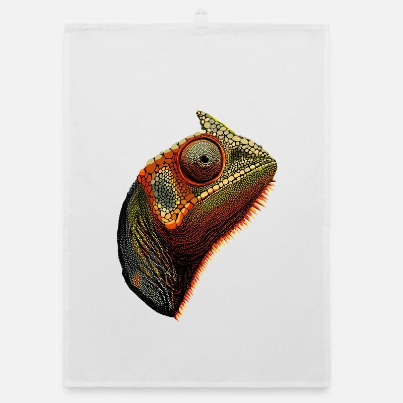 Chamäleon Echse Reptil Chameleon Leguan Eidechse Organic Geschirrtuch