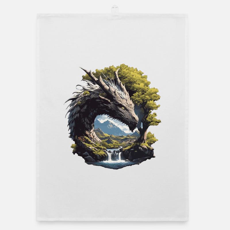 Drachen Drache Organic Geschirrtuch