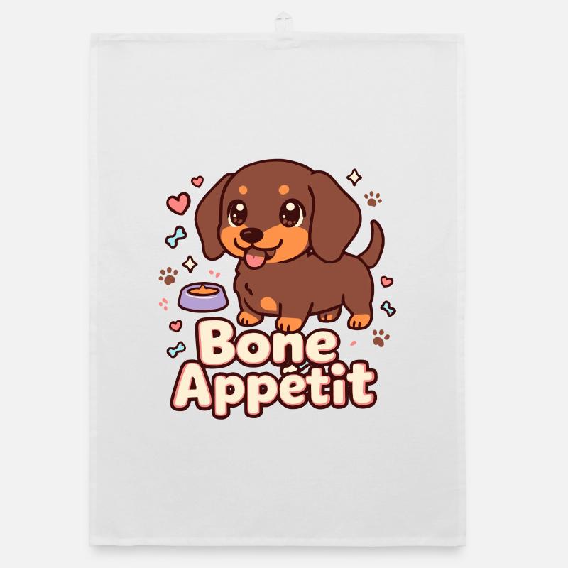 Conception d’appétit d’os de teckel mignon Torchon bio