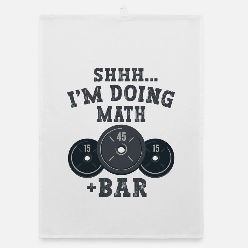 Shhh I'm Doing Math Weight Power Lifting Workout Organic dish towel