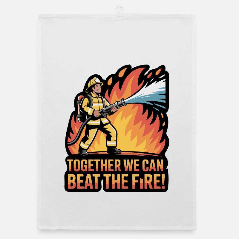 Firefighter Unity Inspirational Design Organic dish towel