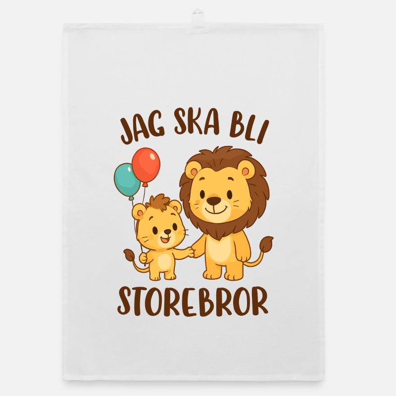 Großer Bruder, ich werde ein großer Bruder - Leo Organic Geschirrtuch