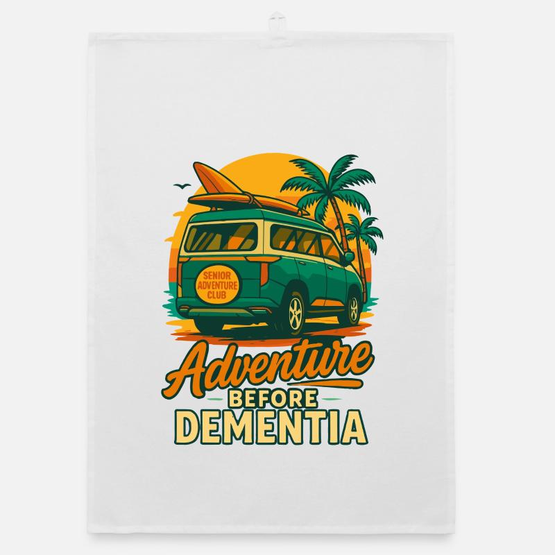 Adventure Before Dementia Van Camping Fun Organic dish towel