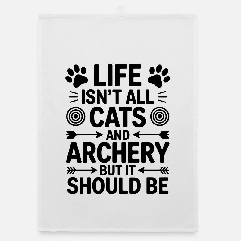 Bogenschießen Spruch Katzen Bogenschießen Geschenk Organic Geschirrtuch