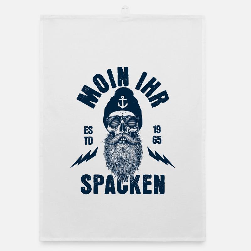 Moin her Spacken Skull Organic dish towel