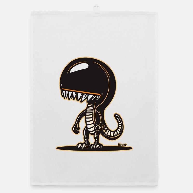 Conception mignonne de sweat à capuche de dinosaure extraterrestre Torchon bio