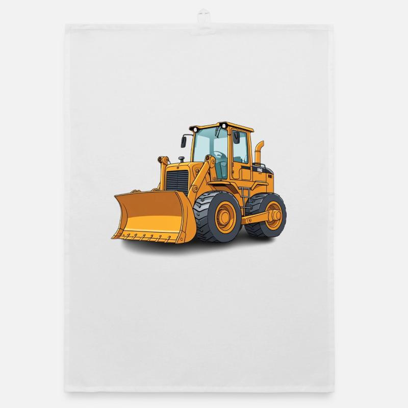 Robust bulldozer in construction design Organic dish towel