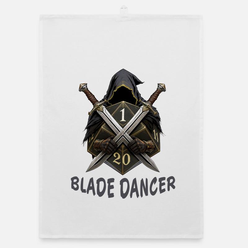 Danseur de la Lame – Capuche avec Deux Épées - Torchon bio - blanc