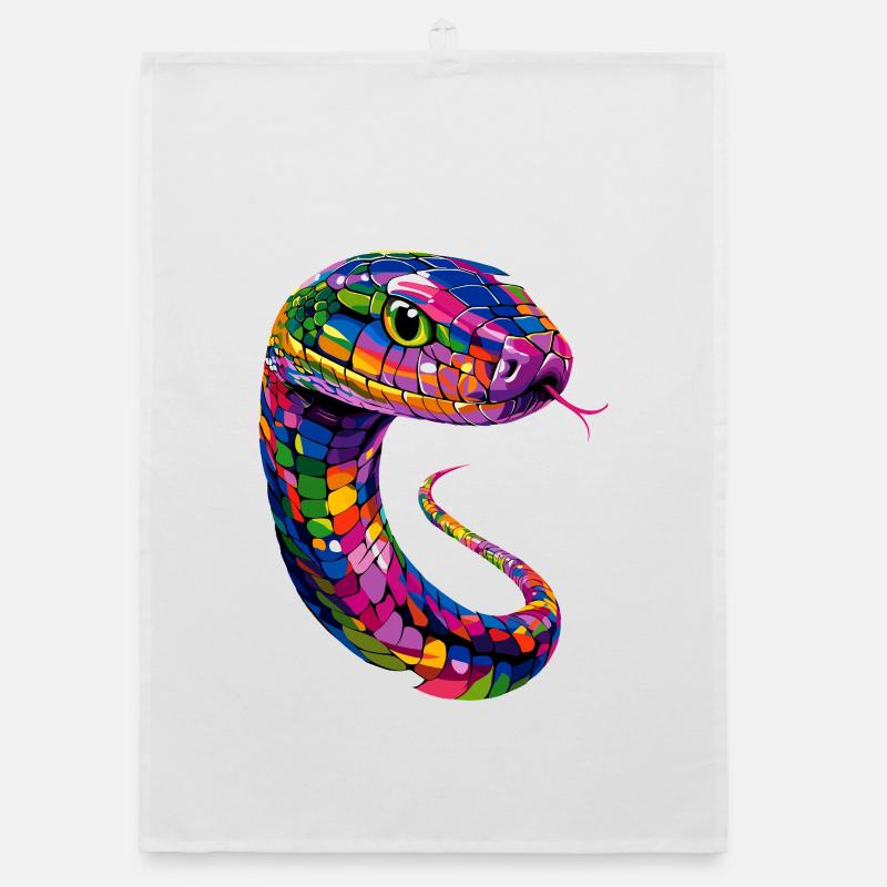 Schlange Python Kobra Klapperschlange Schlangen Organic Geschirrtuch