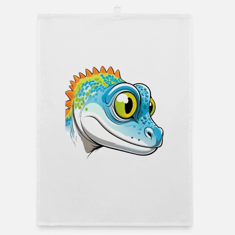 Conception de dessin animé Geko coloré Torchon bio