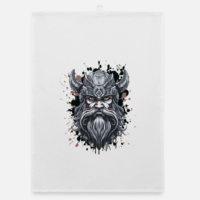 Wikinger Kopf Organic Geschirrtuch