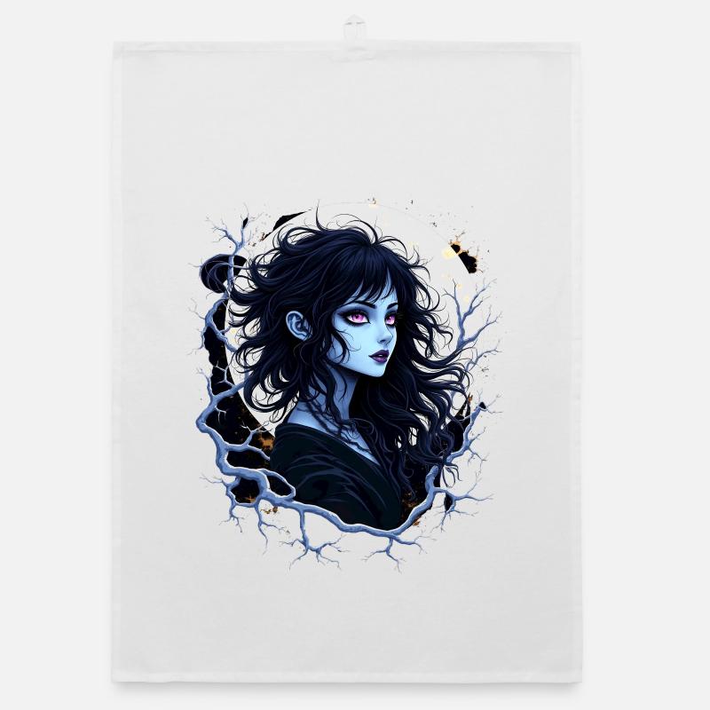 Moonlight Shadow Spell Anime Organic dish towel