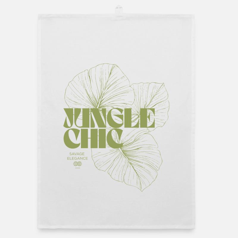Conception d’aventure de feuille de jungle Torchon bio
