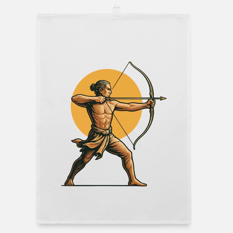 Archer Aim Archery Bow Target Retro Design Organic dish towel