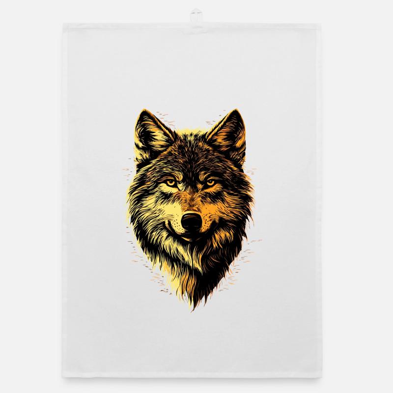 Wolf Liebe Wölfe Wolfsrudel Wolfshund Wilder Wolf Organic Geschirrtuch