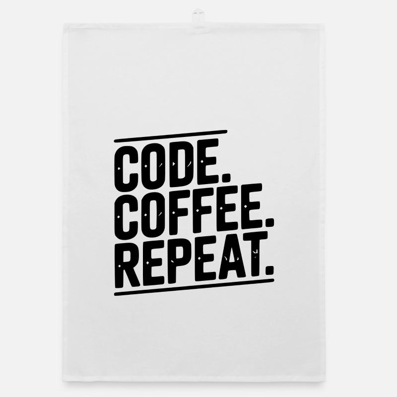 Code Coffee Repeat Organic dish towel