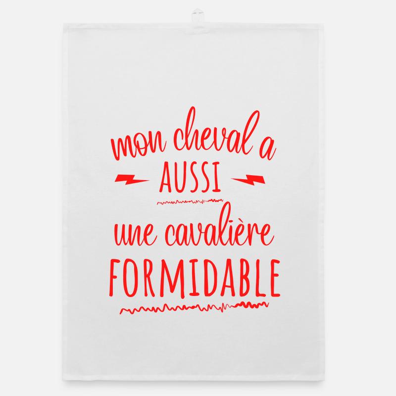 MON CHEVAL A AUSSI UNE CAVALIERE FORMIDABLE Torchon bio