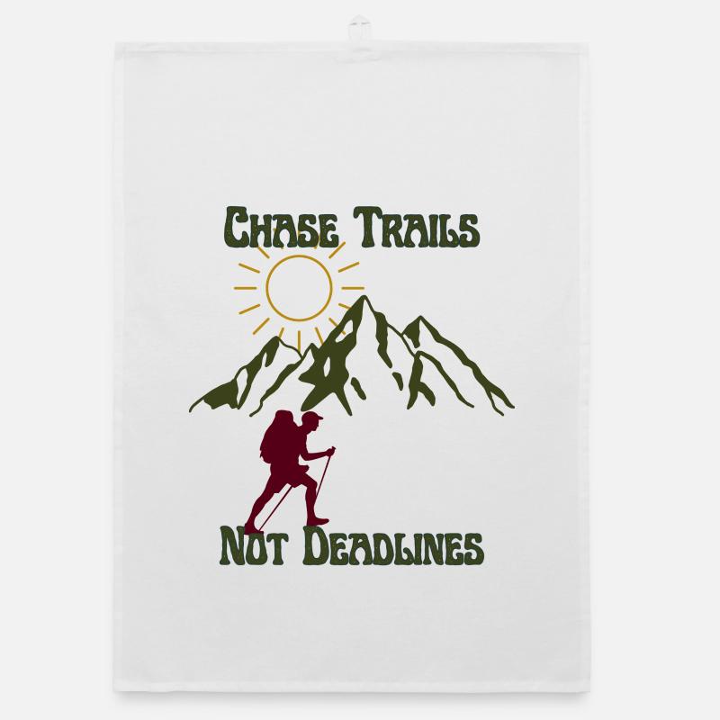 Chase Trails Not Deadlines Organic dish towel