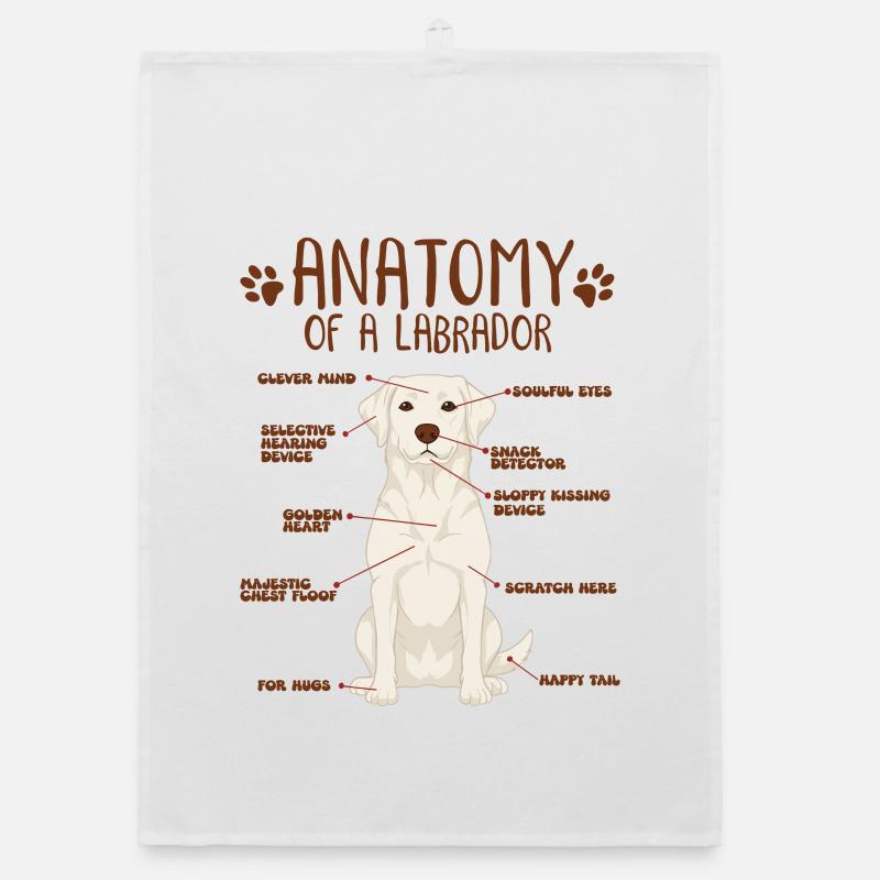 Anatomie eines white Labradors Organic Geschirrtuch