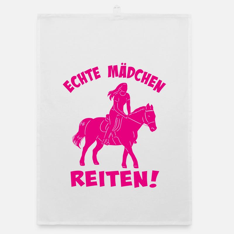 Echte Mädchen Reiten Silhouette Organic Geschirrtuch