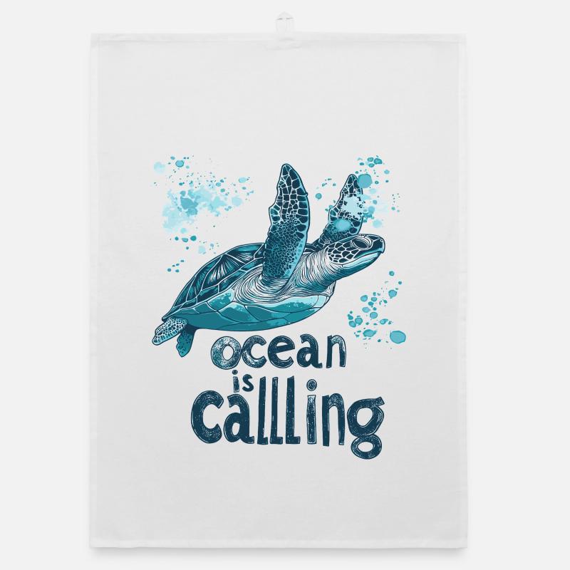 Turtle - the ocean is calling Organic dish towel