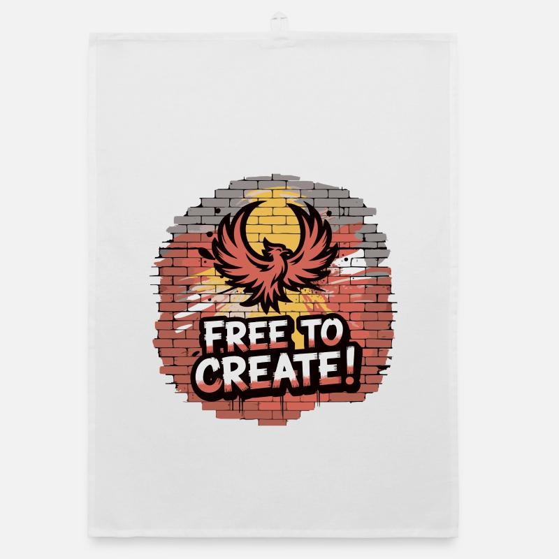 Phoenix Graffiti Free to Create Organic dish towel
