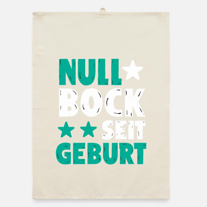 Null Bock seit Geburt | Lustiger Spruch Organic Geschirrtuch