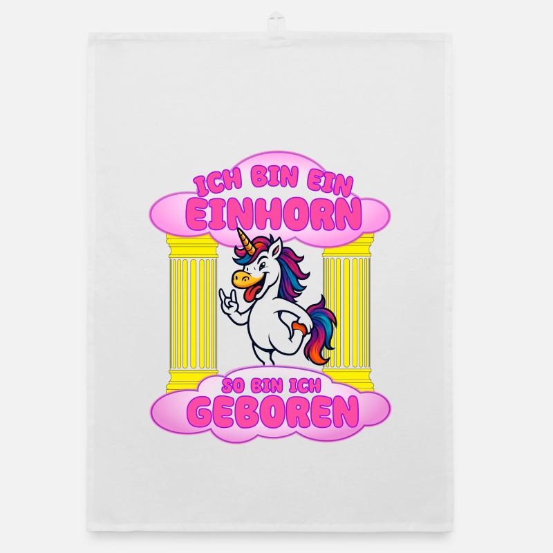Ich bin Einhorn Geburt Organic Geschirrtuch