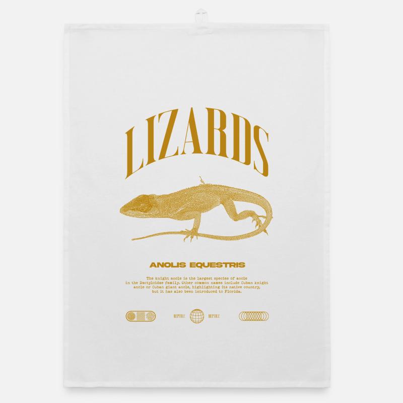 Cuban Knight Anole Reptile Keeper Lizard Organic dish towel