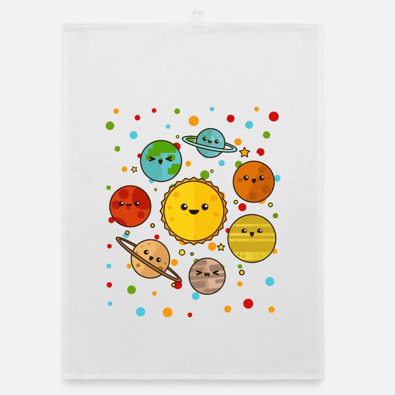 Spotty Solar System Tee Organic dish towel