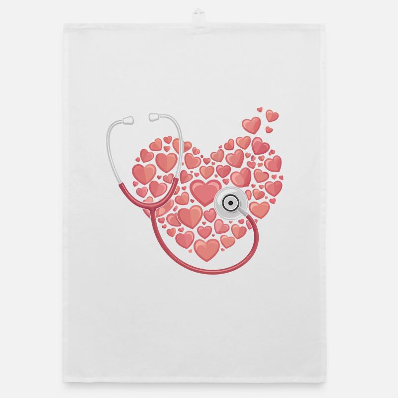 Heart Stethoscope Heart Pattern Organic dish towel