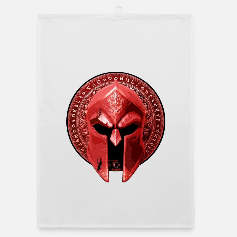 Spartaner Helm Gladiator Rot Organic Geschirrtuch