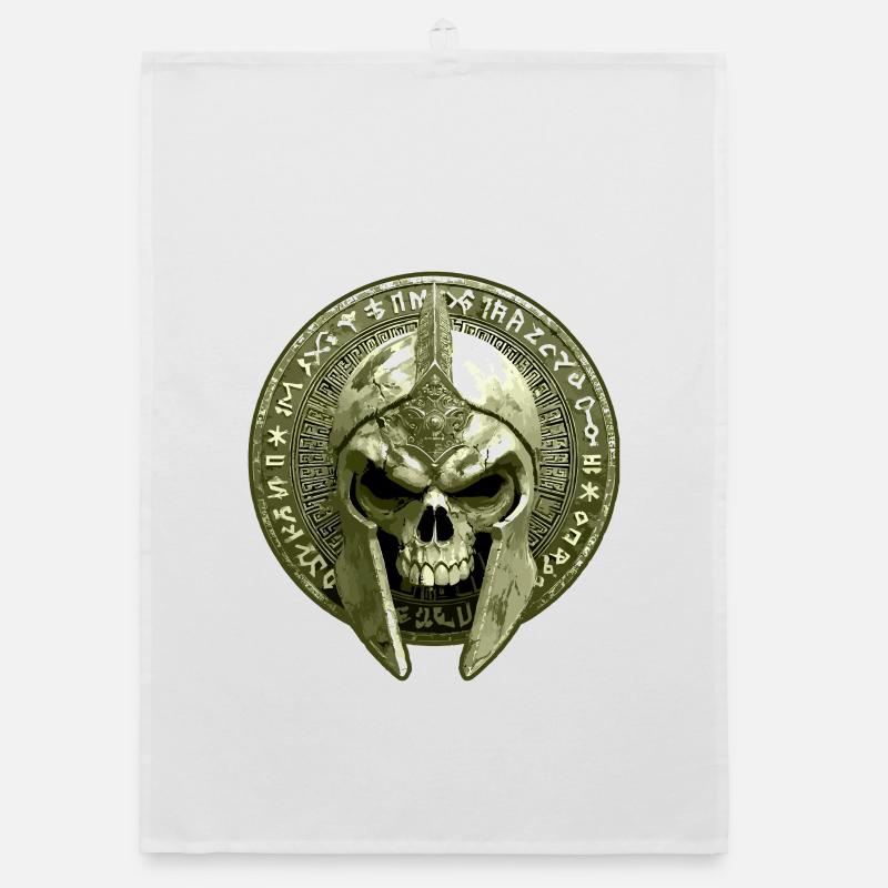 Spartan Skeleton Gladiator Skull Organic dish towel